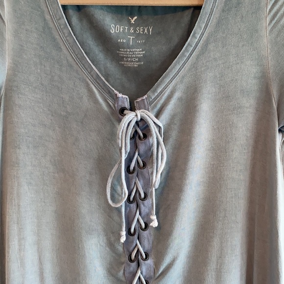 American Eagle Tie Up T-Shirt - Picture 2 of 7